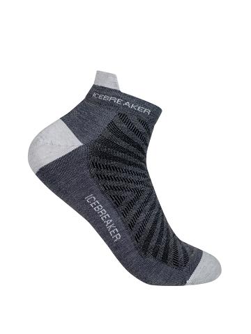 Gritstone Heather / Blizzard Men's Icebreaker Merino Run+ Ultralight Micro Socks | USA 1033VRWD